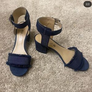 Denim 1” Block Heels